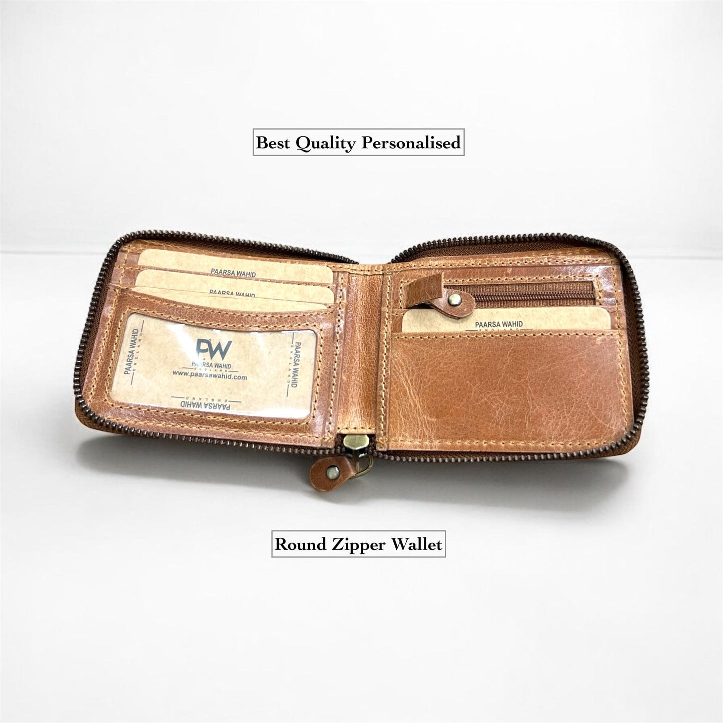 Handmade Leather Zip Wallet – Personalised Premium RFID Wallet for Men & Women – Perfect Gift
