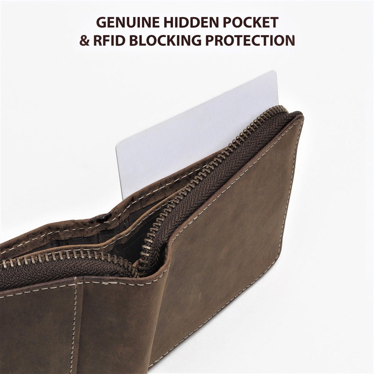 Handmade Leather Wallet | Unisex Zipper Wallet | RFID Men's Woman's Wallet | Perfect for Birthday Anniversary, Father’s Day Groomsmen Gift