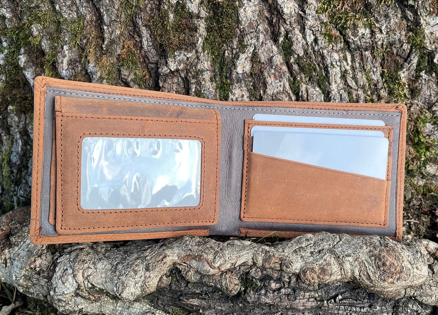 Personalised Genuine Leather Wallet Men, Handmade Slim Hunter Leather Wallet, Gift Bag Packed, Full Grain Leather Wallet