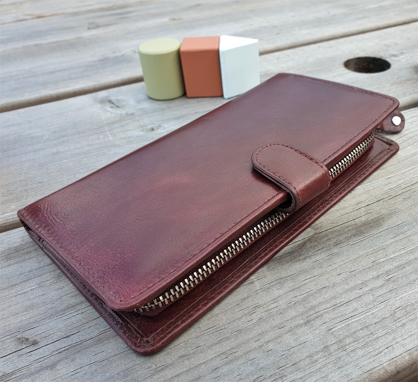 Personalised RFID Safe Brown Leather Women's Girl Purse ClutchHandmade Leather Wallet for Women Girl | Female Long Wallet | Best for Gift