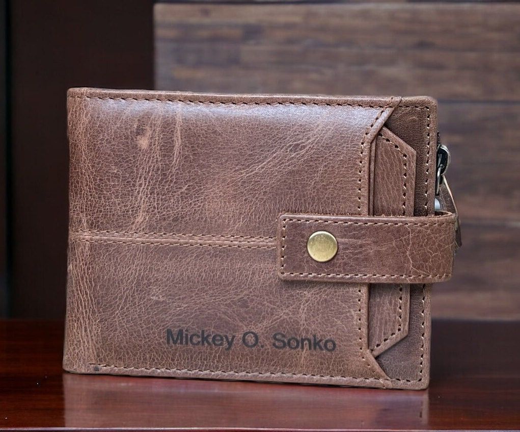 Personalised Gift for Him | RFID Handmade Real Leather Men's Wallet | Anniversary, Birthday, Groomsmen Gift | Christmas Gift | Gift For Dad