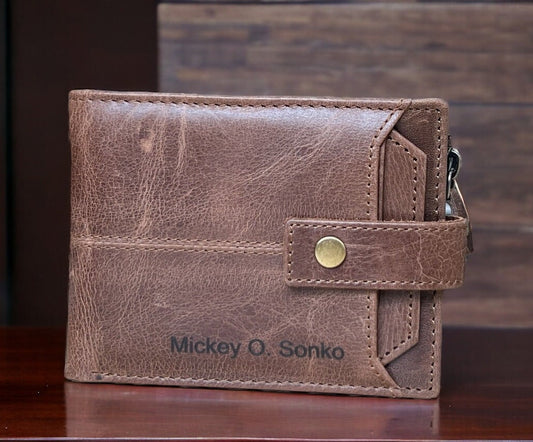 Personalised Gift for Him | RFID Handmade Real Leather Men's Wallet | Anniversary, Birthday, Groomsmen Gift | Christmas Gift | Gift For Dad