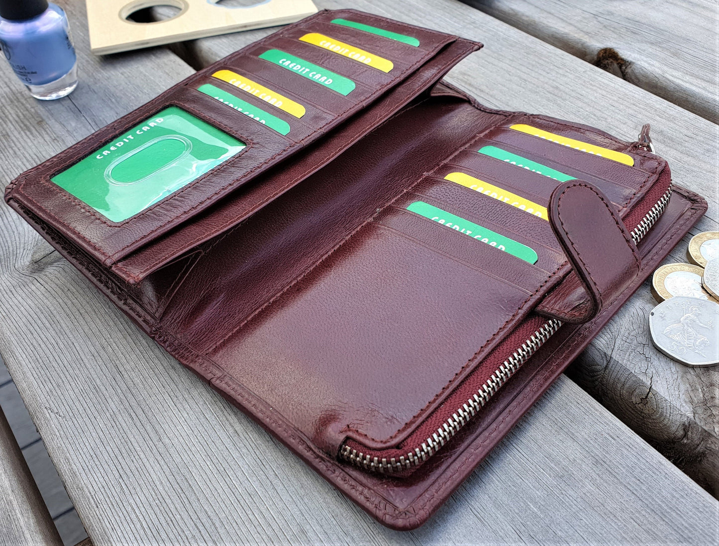 Personalised RFID Safe Brown Leather Women's Girl Purse ClutchHandmade Leather Wallet for Women Girl | Female Long Wallet | Best for Gift