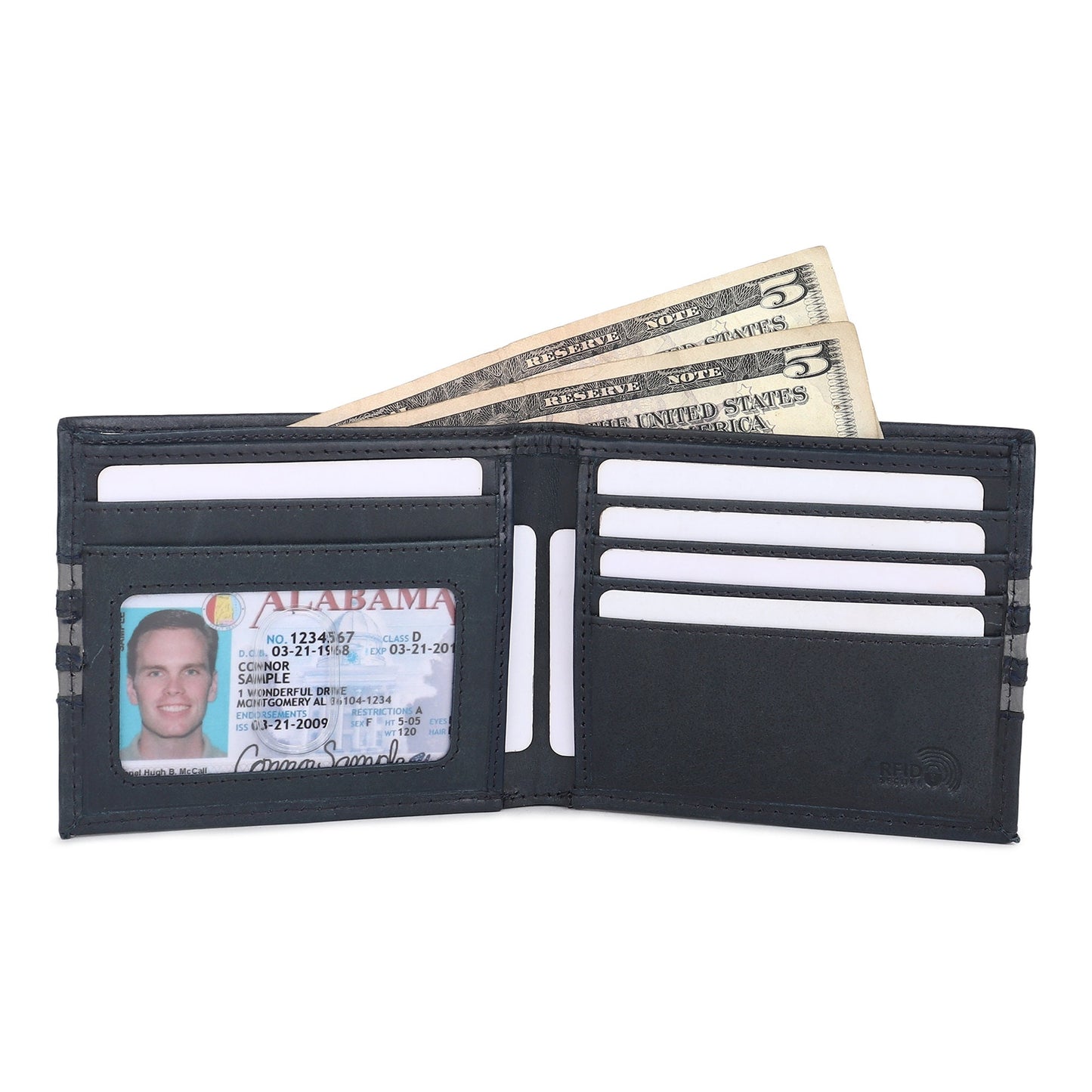 Personalized Leather Wallet for Men | Custom Engraved Gift for Men | RFID Safe Leather Wallet | Birthday, Anniversary, Christmas Gift