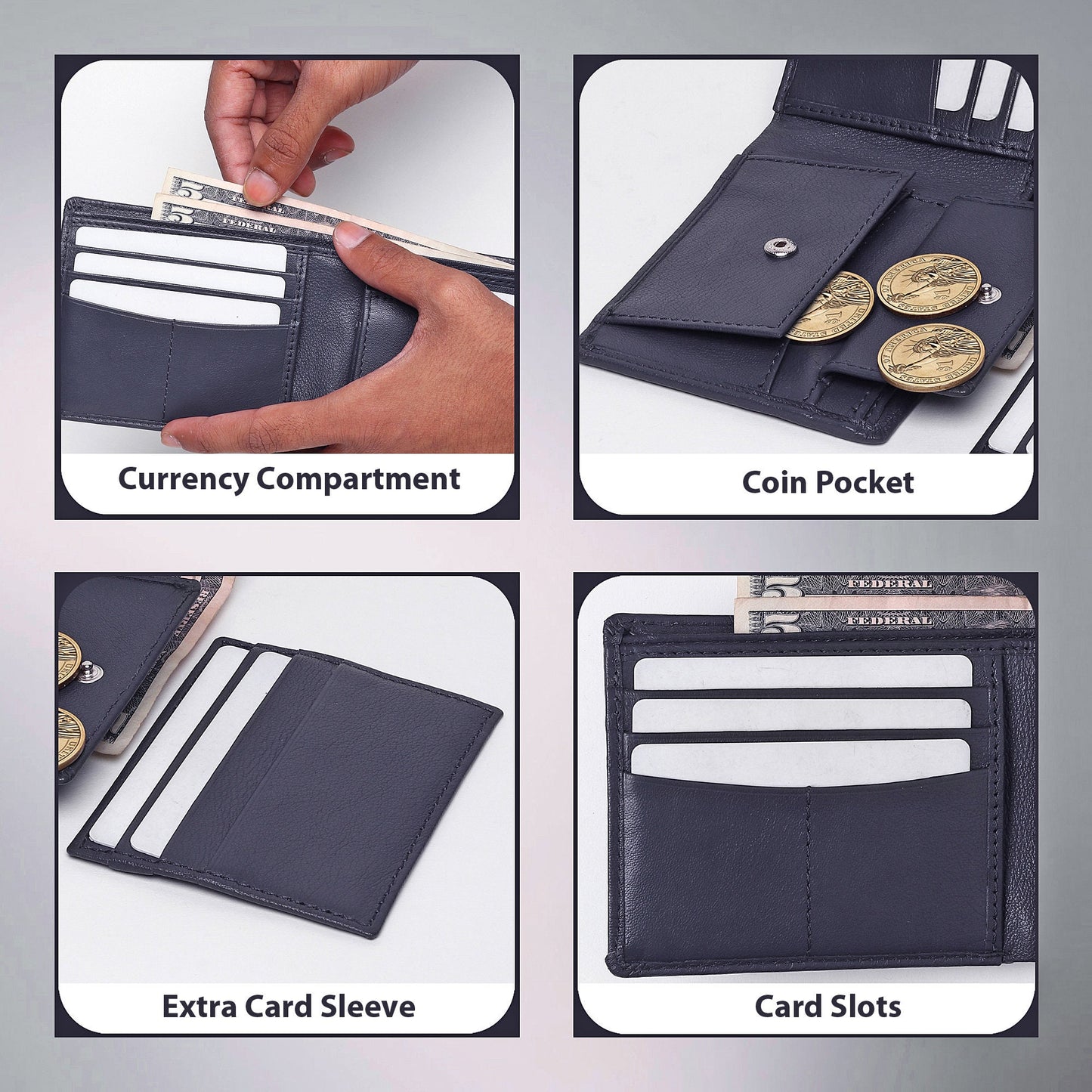 Personalized Soft Leather Men's Wallet | Custom Engraved Real Leather Wallet For Men | Christmas, Birthday, Anniversary Gift For Men