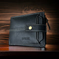 Personalised Soft Black Leather Wallet For men and Women | Uniquely Designed Real Leather RFID Wallet | Perfect Christmas, Birthday Gift