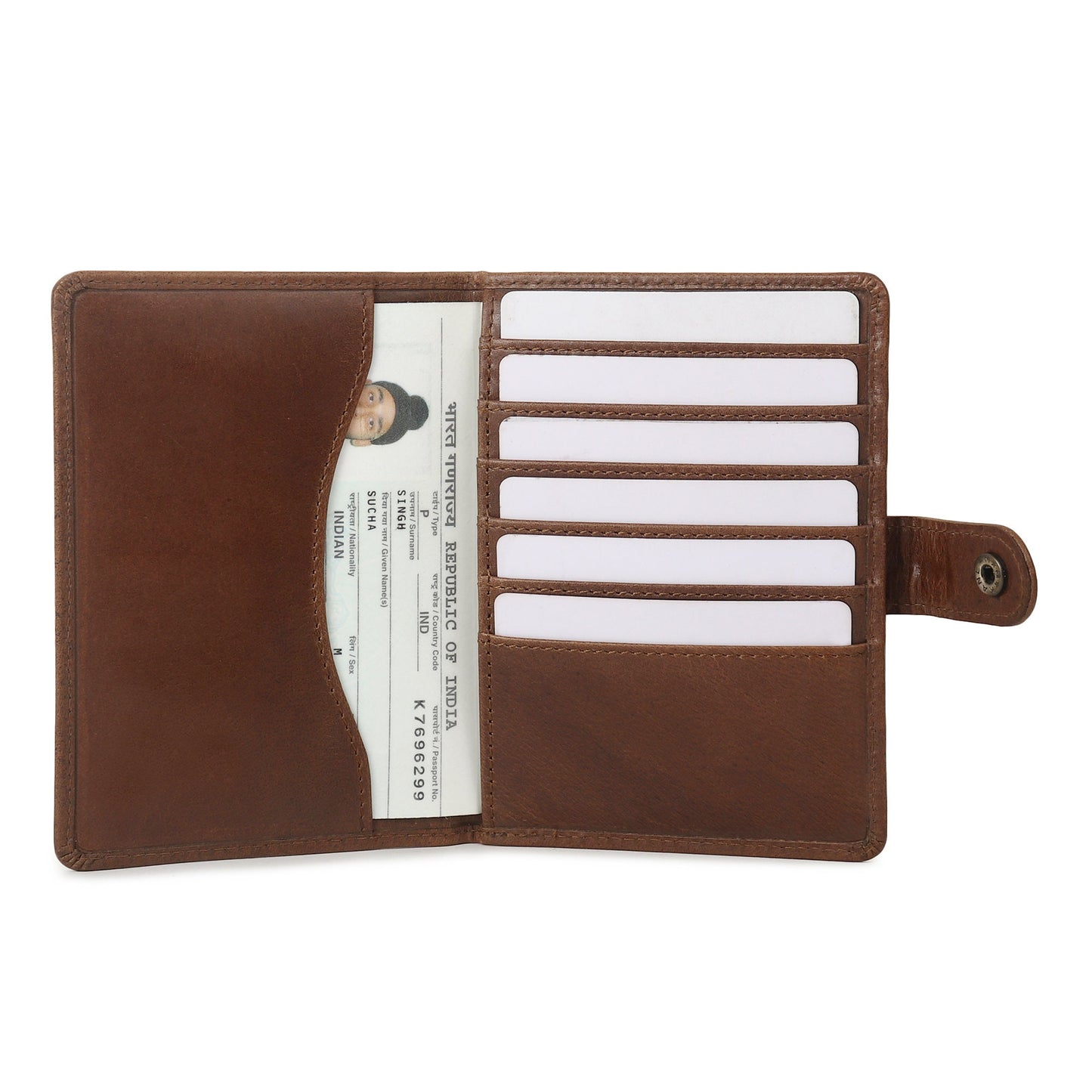 Personalised Christmas Gift | Real Leather Handmade Passport Holder | Unisex Compact Travel Wallet | Holiday, Birthday, Anniversary Gift