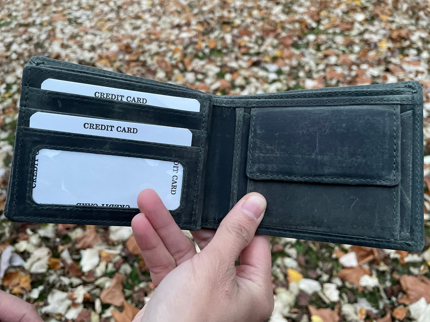 Handmade Full Grain Leather Wallet For Men and Women | Military Green, Ox Blood Red Compact Wallet | Perfect For Gift