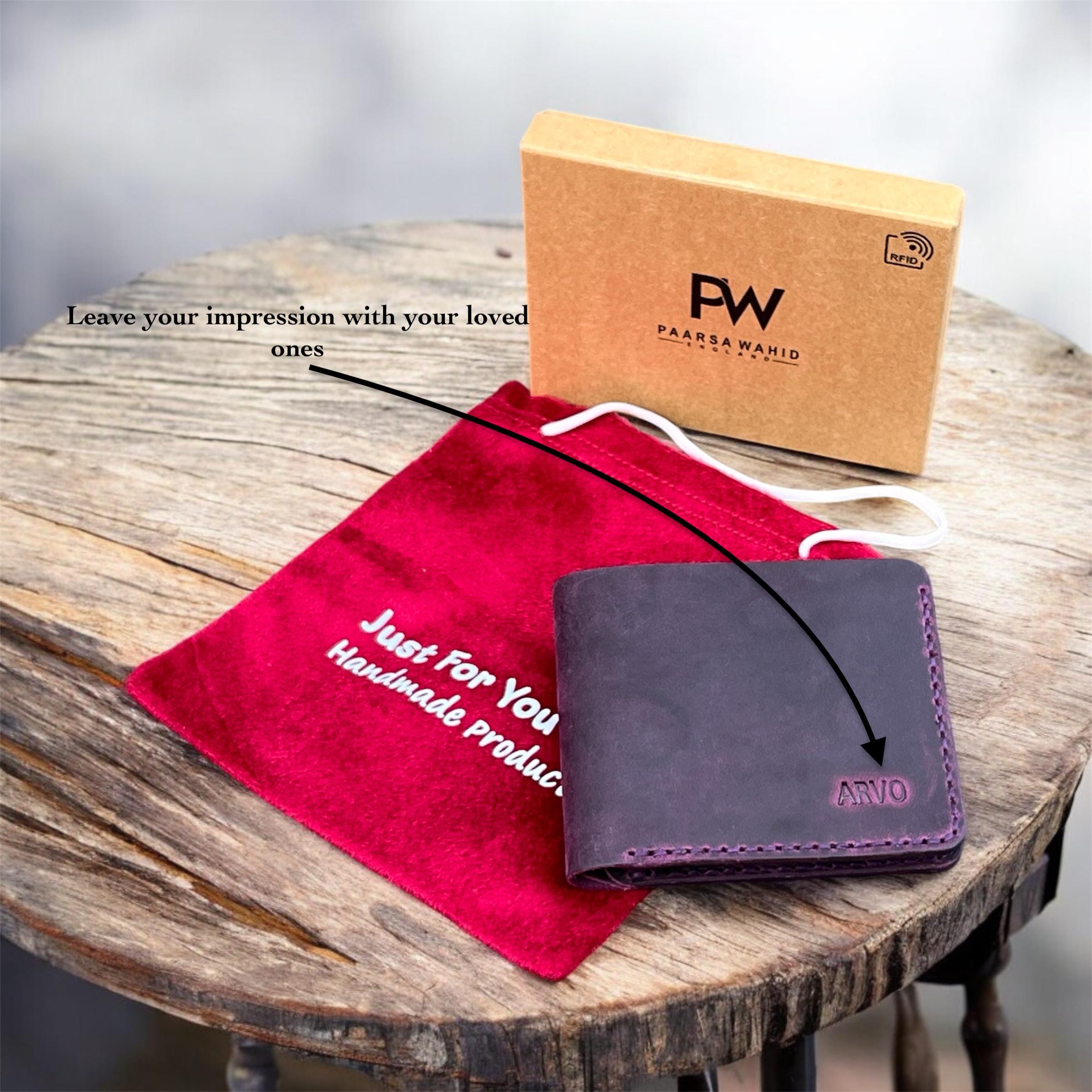 Handcrafted Best Quality Leather Wallet | Personalised Real Leather Wallet | Custom Engraved Men's Leather Wallet | Birthday, Christmas Gift