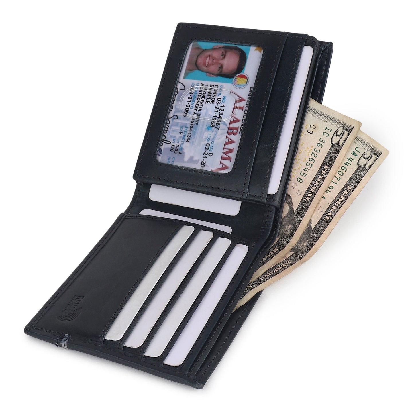 Handmade Navy Blue Real Leather Wallet for Men | Personalised Gift For Dad | Christmas Gift for Son | Birthday, Anniversary Gift For Men