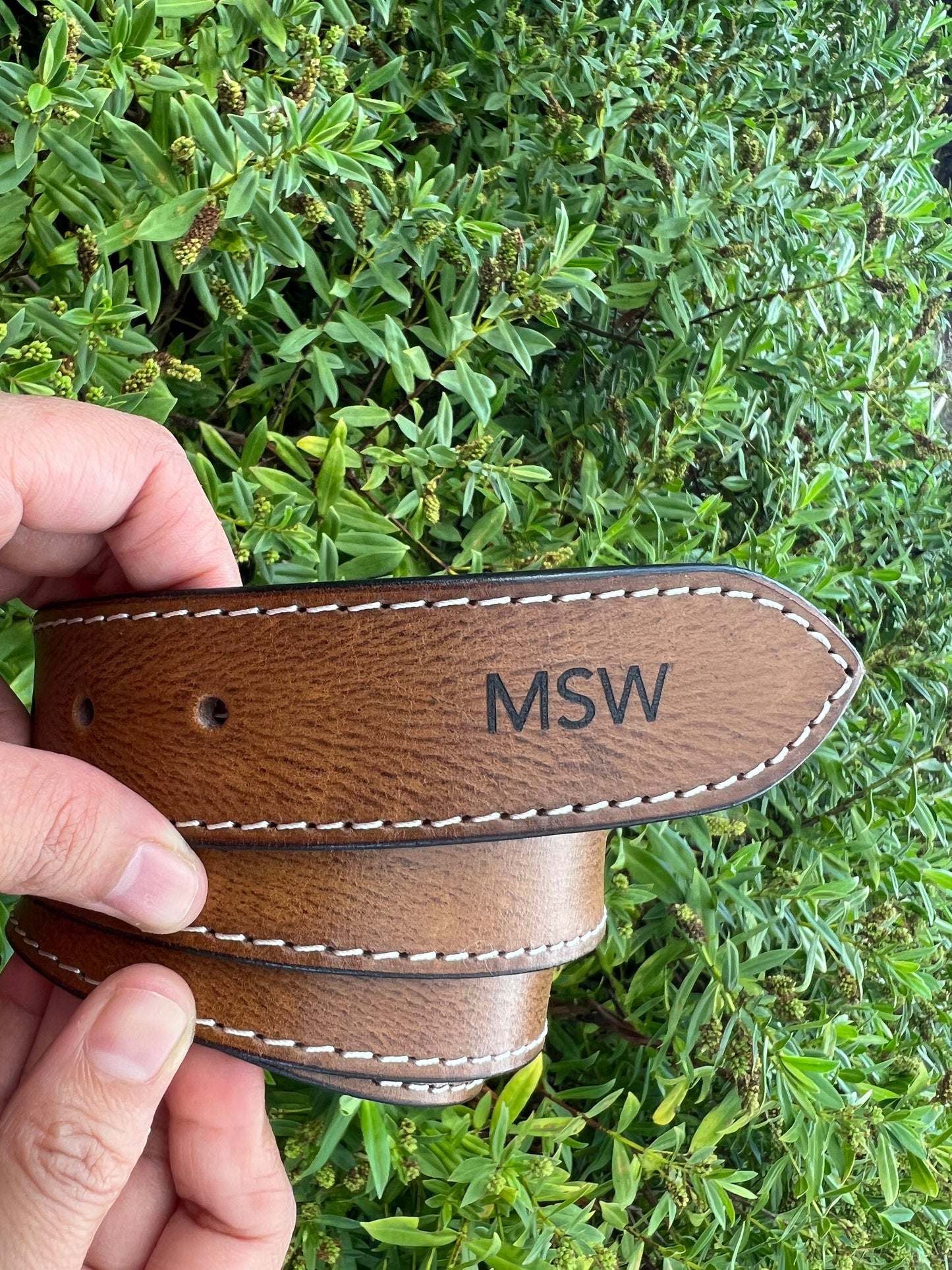 Personalised Real Leather Belt, Handmade Tan Full Grain Leather Belt for Men and Women, Antique Brass Buckle Unisex Belt 38 mm Wide