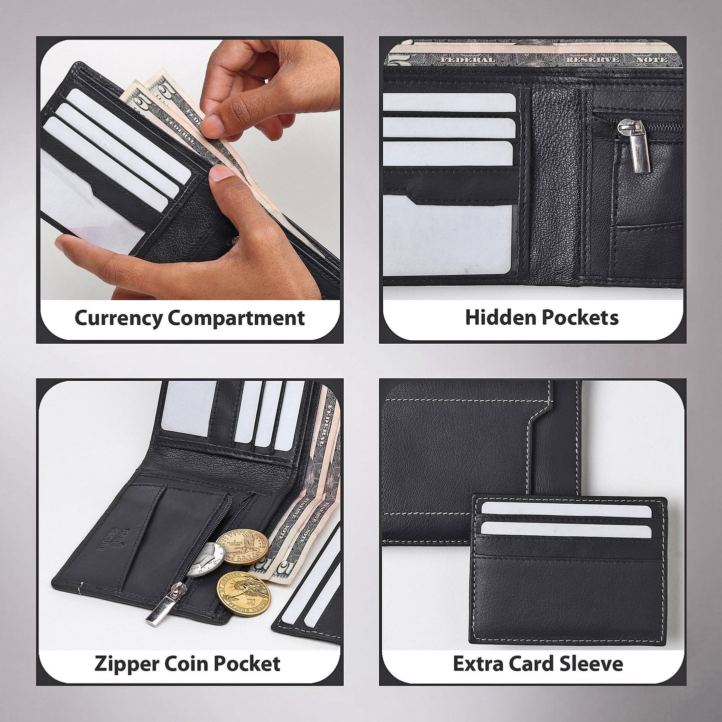 Handmade Stitched Real Leather Wallet | Soft Leather Wallet | Personalised with Name or Initials Perfect Gift Wallet | Gift Boxed