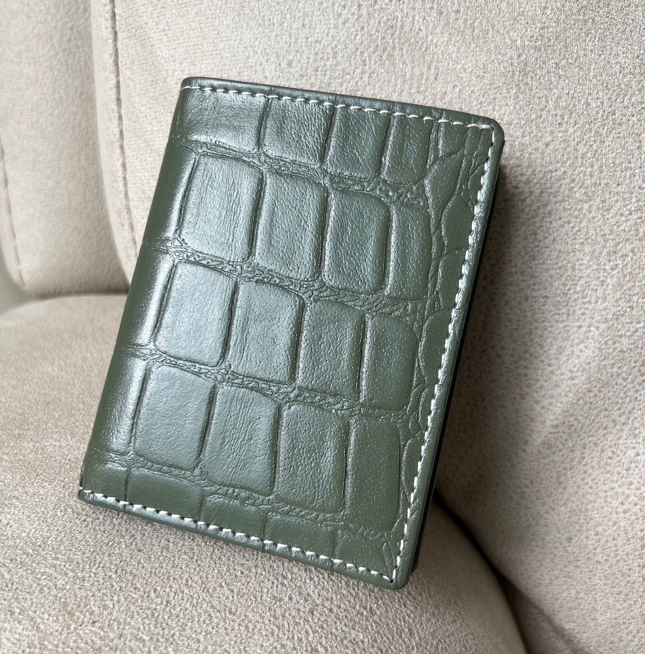 Handmade Real Leather Wallet for Men | Super Slim Leather Wallet | Crocodile Immitate Leather Wallet | Personalisable Leather Wallet