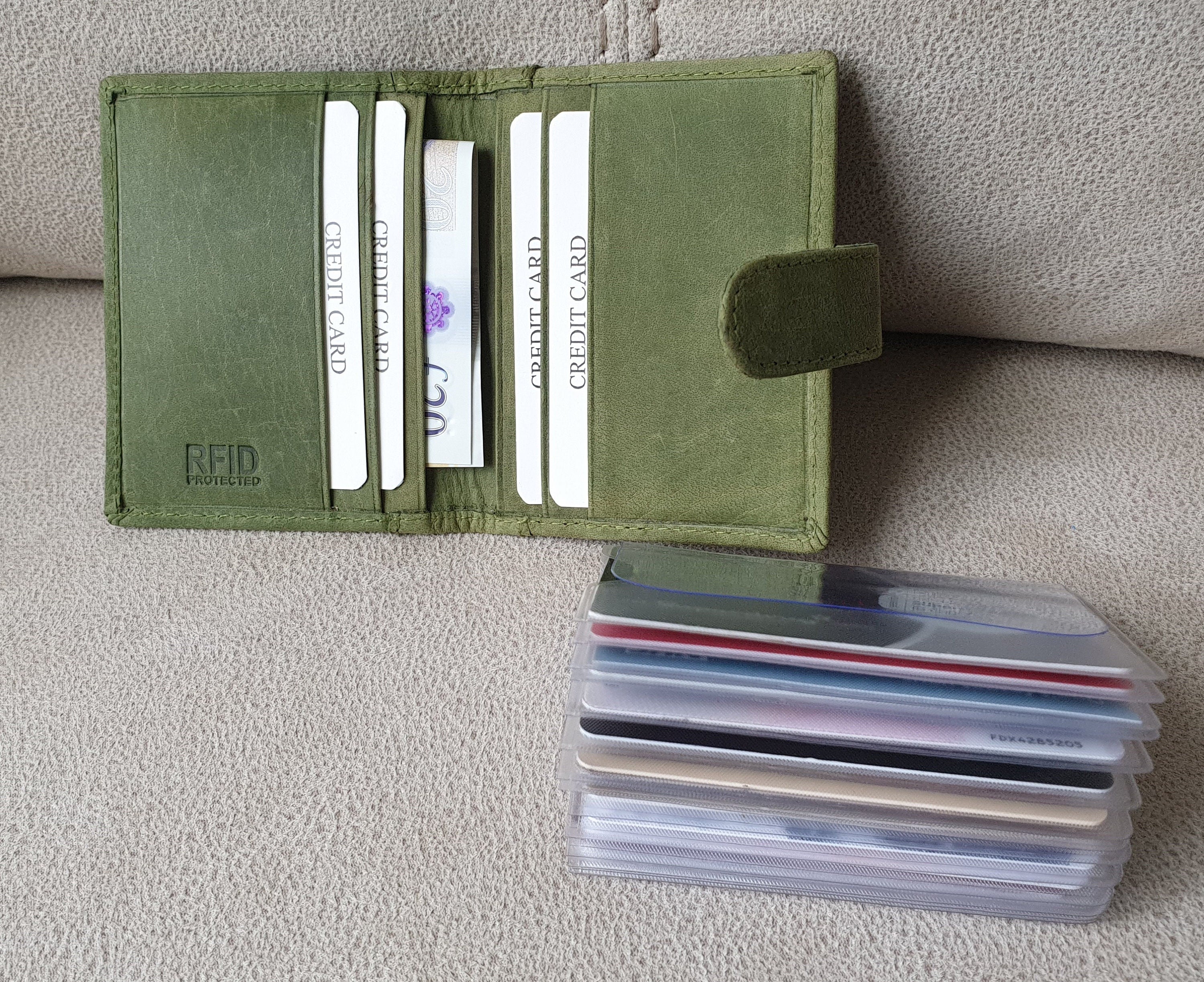 Handmade Personalised Real Leather Card Holder Slim Wallet | Removable Plastic Sleeves | Thank You Gift Wallet For Men and Women