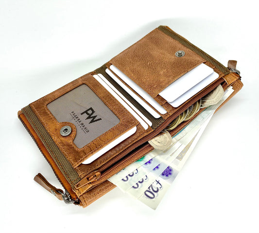 Handmade Pure Leather Wallet For men's and Women, Handcrafted Best Design 3 Zipper Wallet, Best Wallet For Gift, Free Gift Wrap Available