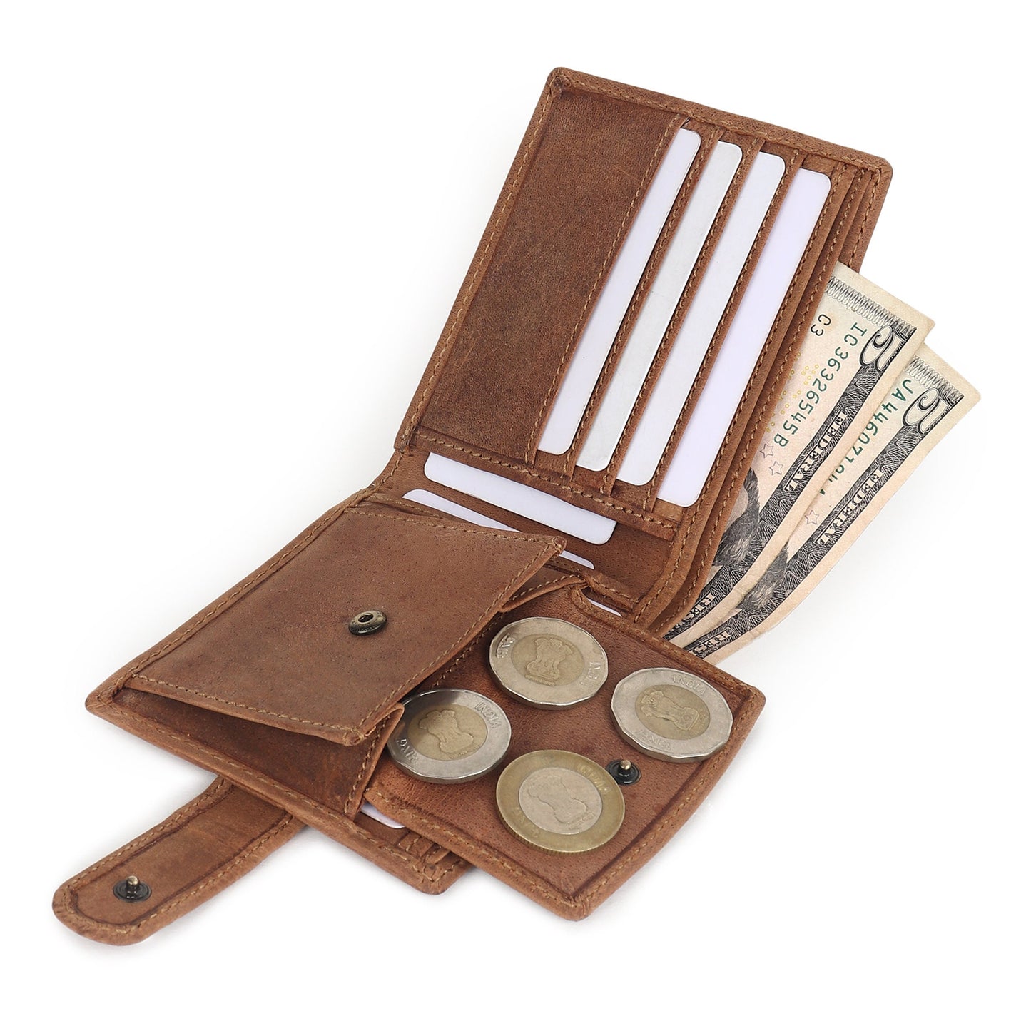 Rustic Vintage Look Leather Men's Wallet | Personalised 100% Real Leather Wallet for Men | Best Gift For Christmas & Birthday, Anniversary