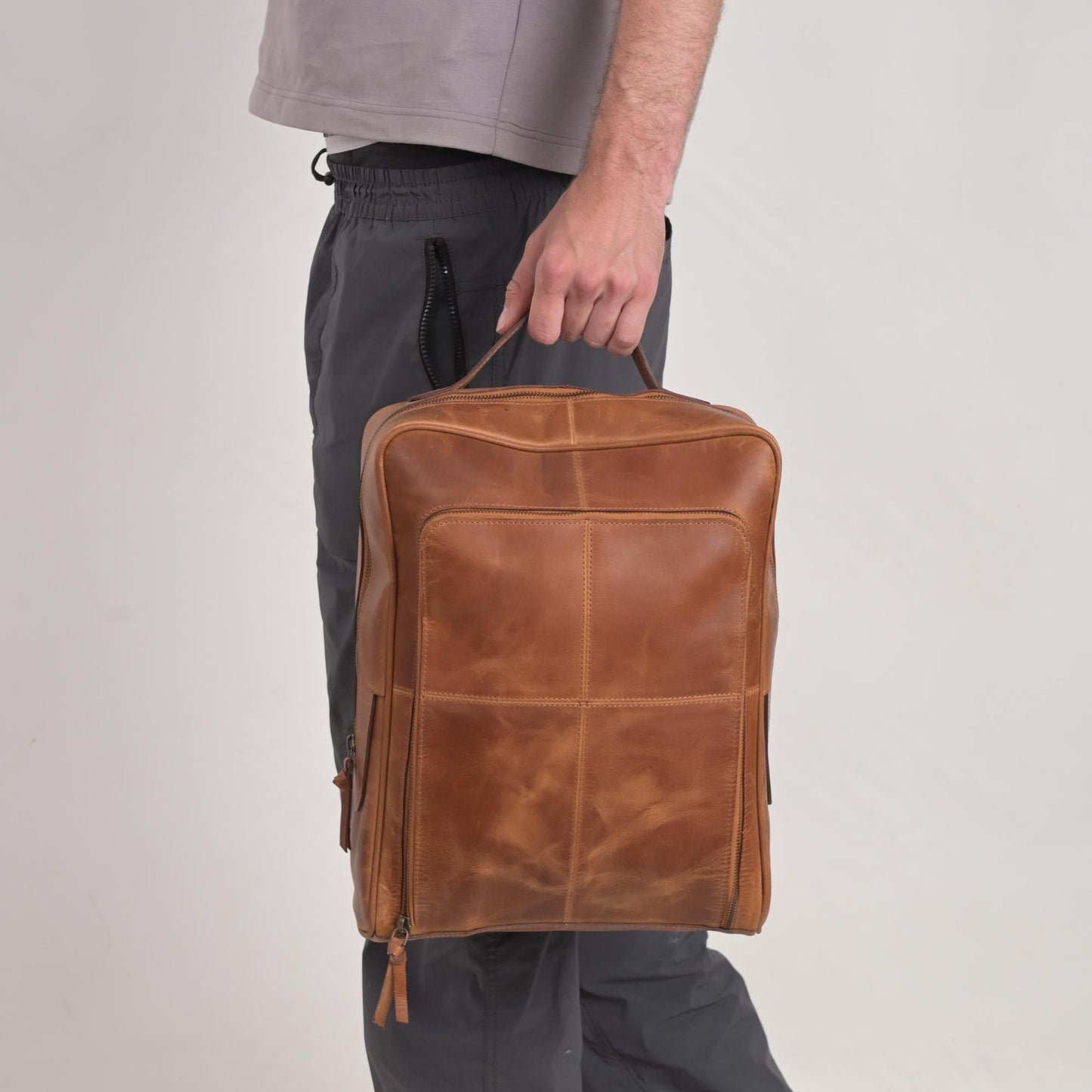 Personalised Leather Backpack, Handmade Office Laptop Bag, Work Bag, Tan High Quality Leather Bag, Gift For Him, Christmas, Anniversary Gift