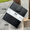 Black Smooth Leather Wallet For Men and Women, Girl's Men's Women's Leather Wallet | Loop Closure Leather Wallet
