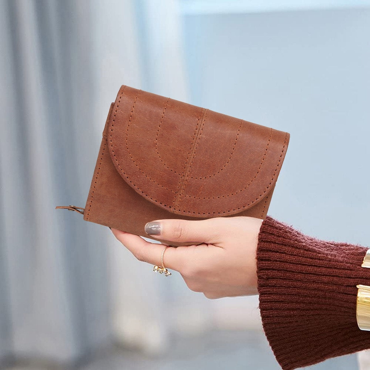 Handmade RFID Safe Real Leather Wallet | Genuine Leather Womens Clutch, Woman’s Zipper Wallet | Perfect for Anniversary, Birthday Gift